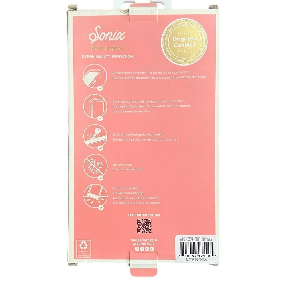Sonix Bahama Clear iPhone MagSafe Antimicrobial Hardshell Case various sizes NWT